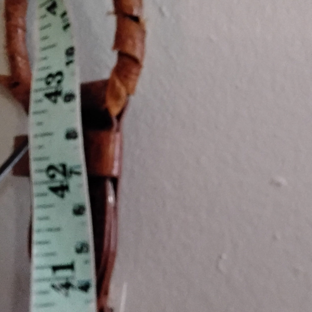 4/$20➡️ LA EXPRESS Cognac Brown Faux Leather Bead Trim Braided Belt – Size Large - Picture 10 of 11
